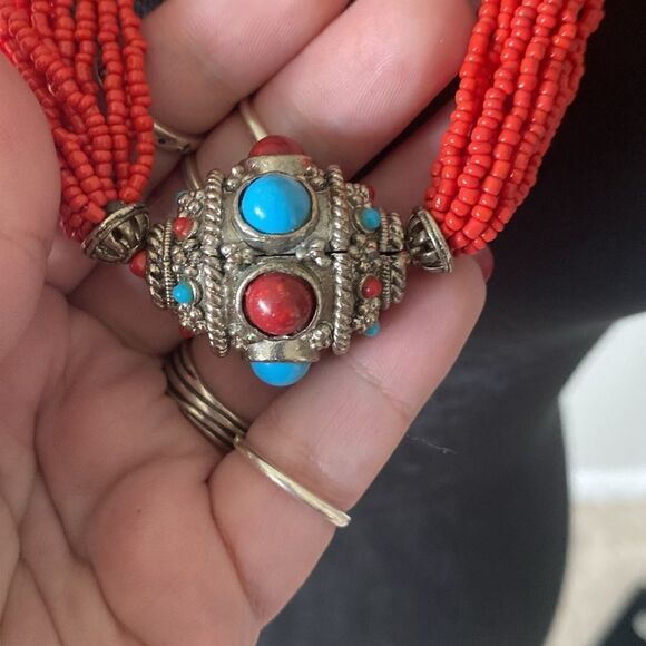 Vintage Tibeten Ornate Multi-Strand Tribal Necklace - Picture 3 of 5